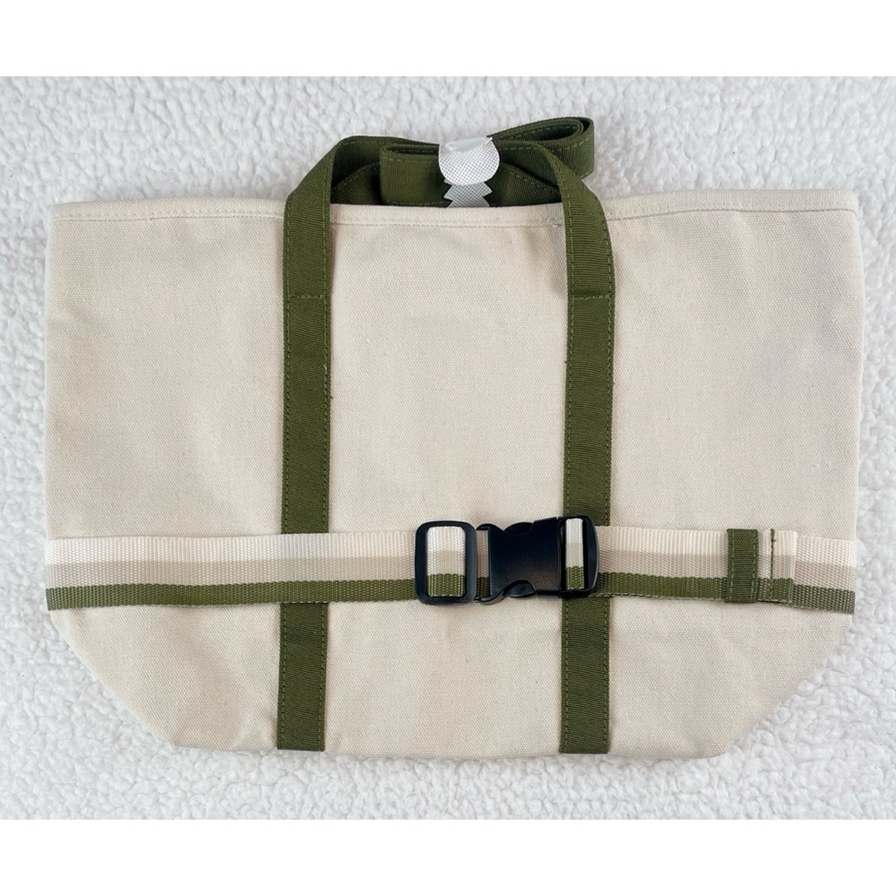 DSW • Ivory/Green Canvas Travel Tote Bag - Picture 6 of 16